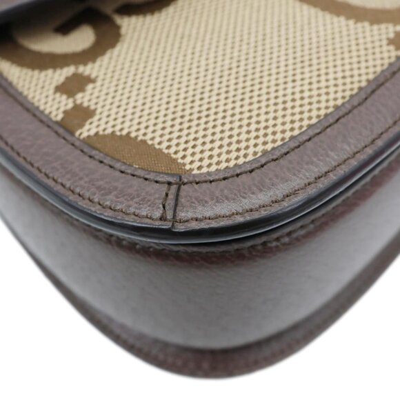 Gucci  Bamboo Small Jumbo Canvas Convertible Top Handle Bag Beige 675797 - Picture 7 of 12